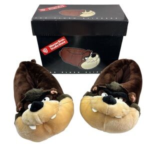 Vtg Taz Looney Tunes Slippers Ladies Sz L 10-11 Tasmanian Devil 1999 New